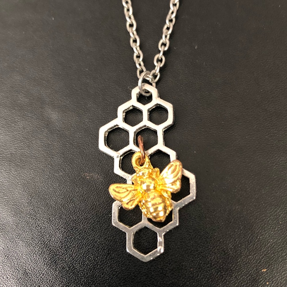 Honeycomb Bee Necklace